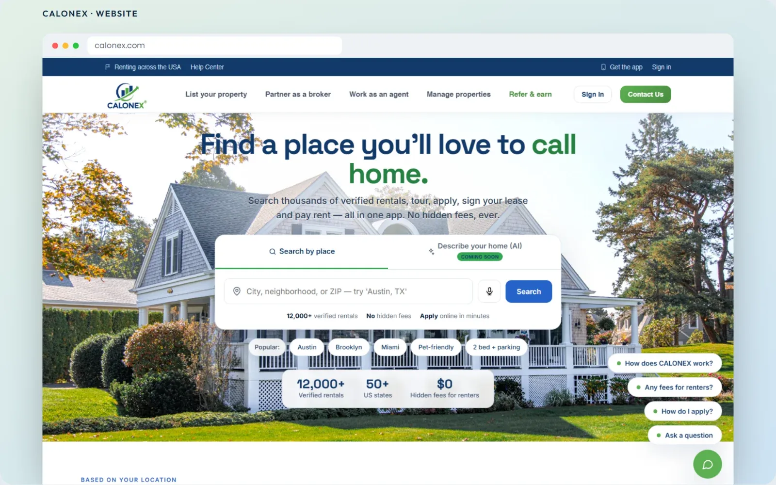 Calonex website, built by Trunkline Digital.
